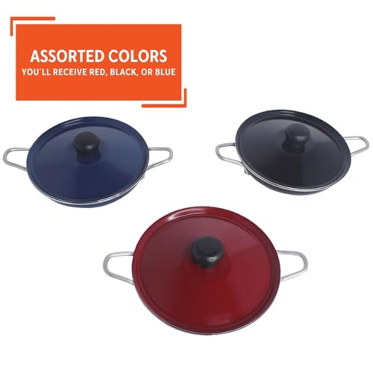 6" Egg Pan Casserole with Lid and Bakelite Side Handle in Assorted Cookware, Colors may vary